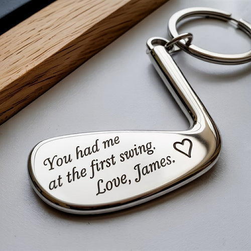 You Had Me at the First Swing – Personalized Golf Keychain Gift